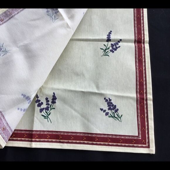 4 soft yellow and red border napkin serviettes lavender flowers - Picture 7 of 7